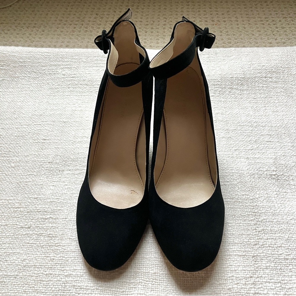 Marc Fisher black velvet leather pump heels size women’s US 9 shoes - Picture 2 of 9